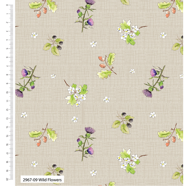 A Country Walk - Wild Flowers - Make+Believe 100% Organic Cotton Fabric