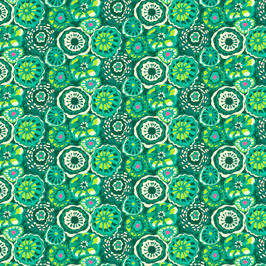 Atlantis - Emerald Anemones - 100% cotton fabric by Sally Kelly