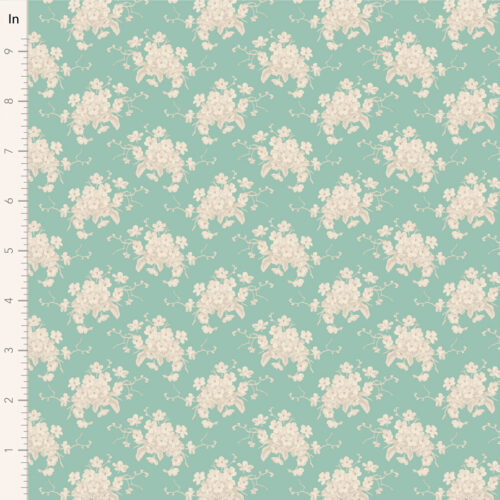Sunday Brunch white flower teal