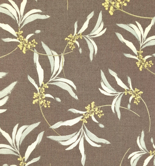 Gutermann Dressmaking fabric - "Ring a Roses" - Leaves on Grey