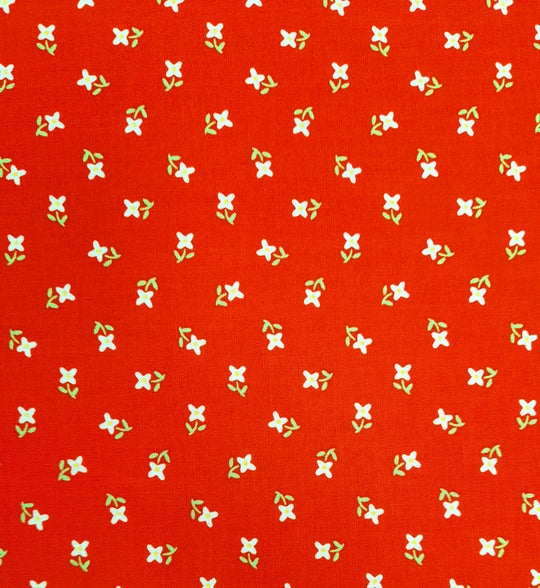 My Favourite Things - Nutex - Flowers on red - 100% Cotton Fabric
