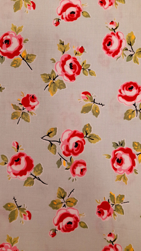 My Favourite Things - Roses on Blue - Nutex - 100% Cotton Fabric
