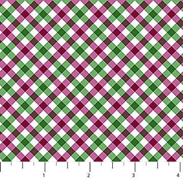 Market Garden 25 10plum checks  on white