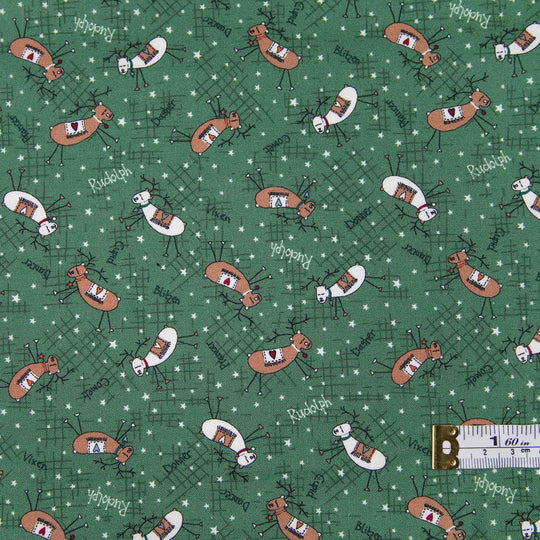 Christmas Traditions - 106 reindeer on green