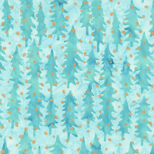 Anthology Batiks xmas trees mint
