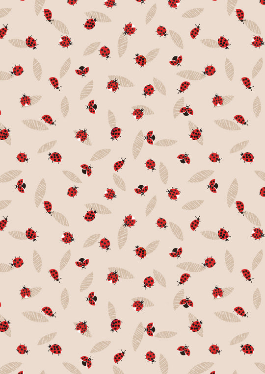 Spring Flowers ladybirds on cream