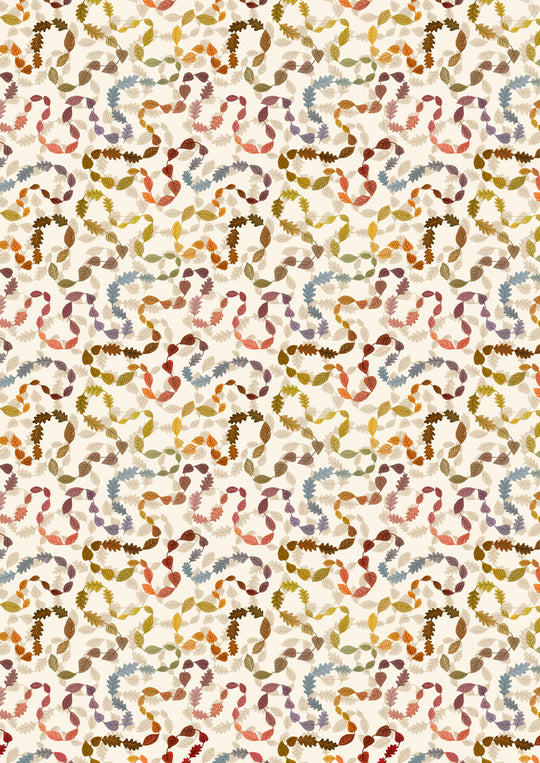 Nature Trail-  A848.1 leafy trail on cream