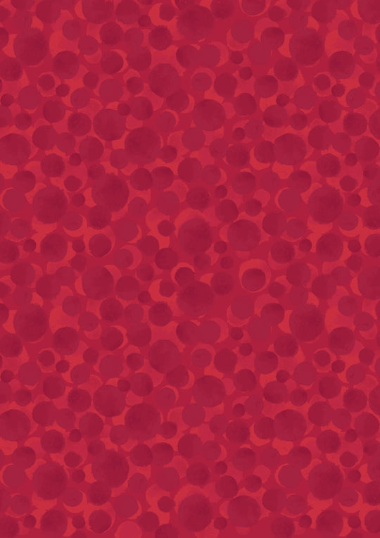 Bumbleberries post box red - Lewis and Irene - 100% Cotton Fabric