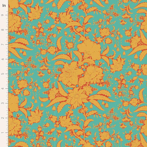 - Bloomsville - Abloom - Turquoise - 100% Cotton Fabric