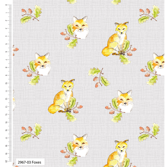A Country Walk - Foxes - Make+Believe 100% Organic Cotton Fabric