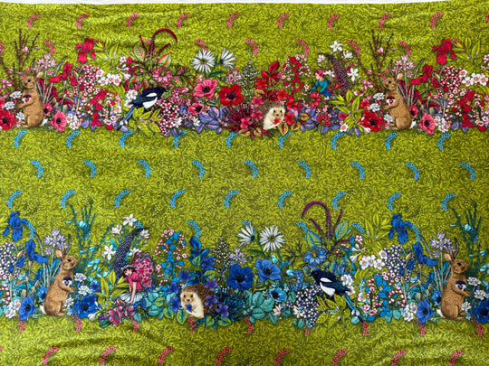 Hedge Row - Green / Language of Flowers by Odile Bailloeul for Free Spirit Fabrics