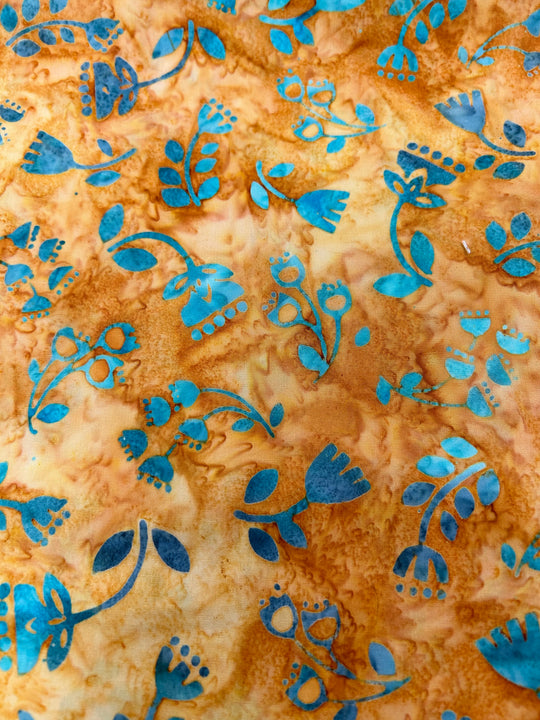 Batiks - pumpkin 100% Cotton Fabric by Robert Kaufman