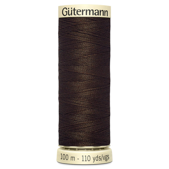 Gutermann Sew All Thread Polyester - 100m/110 yards - 406 Dark Brown