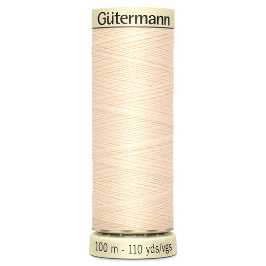 Gutermann Sew All Polyester Sewing Thread - 100m/110 yards - 414 Cream