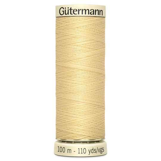 Gutermann Sew All Polyester Sewing Thread - 100m/110 yards - 325 Creamy Yellow