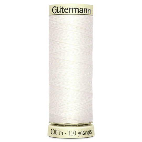 Gutermann Sew All Polyester Sewing Thread - 100m/110 yards - 111 Off White