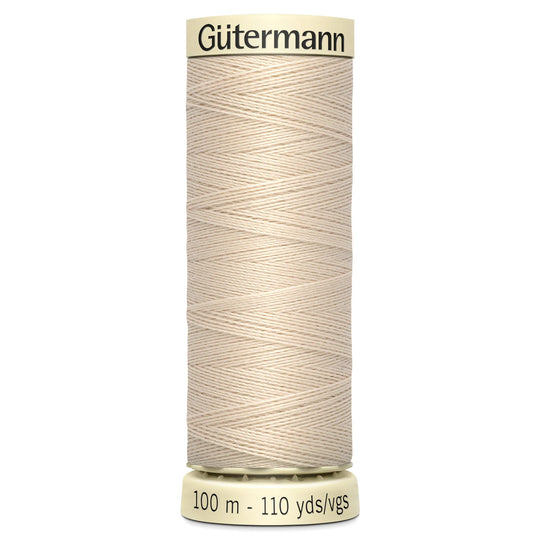 Gutermann Sew All Polyester Sewing Thread - 100m/110 yards - 169 Cream