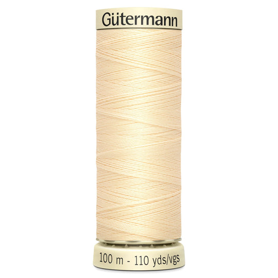 Gutermann Sew All Polyester Sewing Thread - 100m/110 yards - 610 Cream