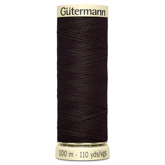 Gutermann Sew All Polyester Sewing Thread - 100m/110 yards - 697 - Very Dark Brown