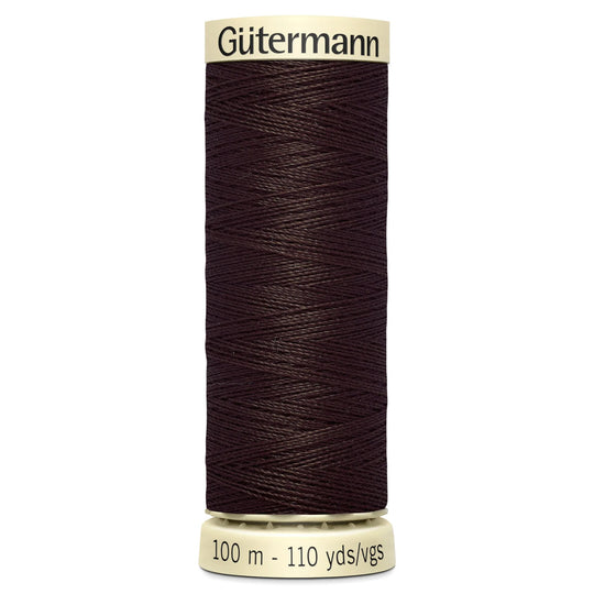 Gutermann Sew All Polyester Sewing Thread - 100m/110 yards - 696 - Very Dark Brown