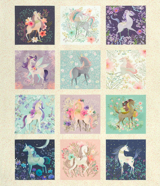 Unicorn Meadow - Multi Panel-  by Sanja Rescik for Robert Kaufman  - 100% Cotton Fabric