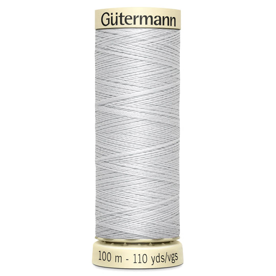 Gutermann Sew All Polyester Sewing Thread - 100m/110 yards - 8 - Soft Grey