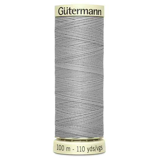 Gutermann Sew All Polyester Sewing Thread - 100m/110 yards - 38 - Light Grey