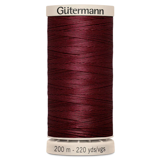 Gutermann Hand Stitching Thread - 100% Cotton Sewing Thread  - 200m/220yds - 2833 - Dark Red