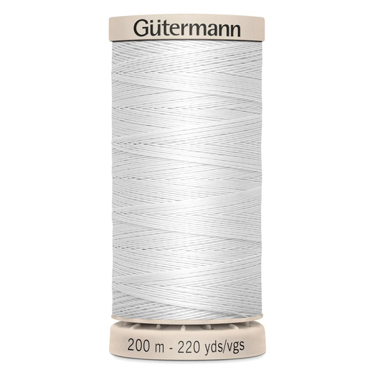 Gutermann Hand Stitching Thread - 100% Cotton Sewing Thread  - 200m/220yds - 5709 - Off White
