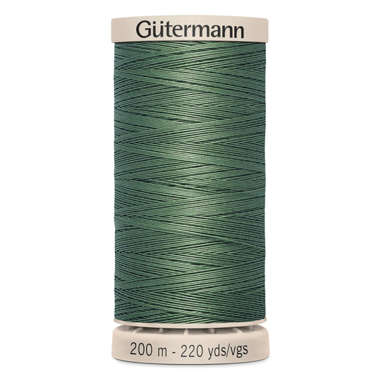 Gutermann Hand Stitching Thread - 100% Cotton Sewing Thread  - 200m/220yds - 8724 - Mid Green