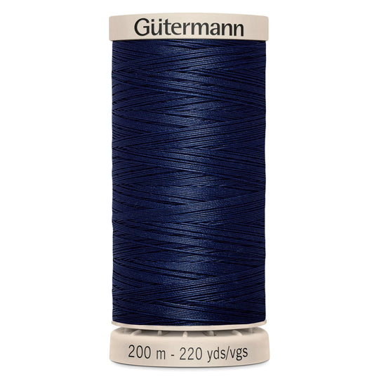 Gutermann Hand Stitching Thread - 100% Cotton Sewing Thread  - 200m/220yds - 5322 - Dark Blue