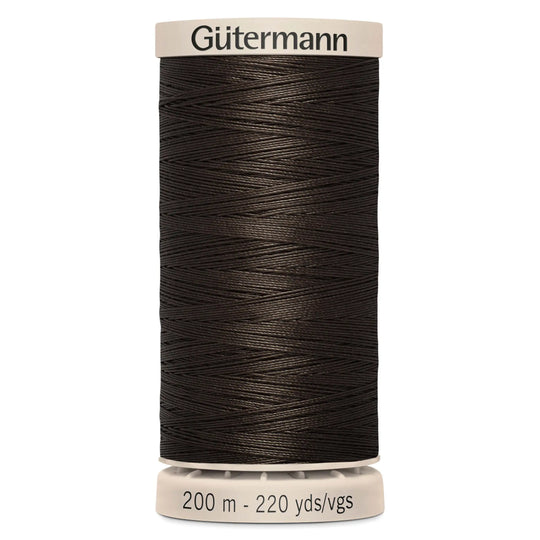 Gutermann Hand Stitching Thread - 100% Cotton Sewing Thread  - 200m/220yds - 1712 - Dark Brown