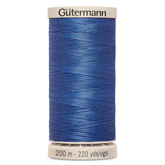 Gutermann Hand Stitching Thread - 100% Cotton Sewing Thread  - 200m/220yds - 5133 - Mid Blue