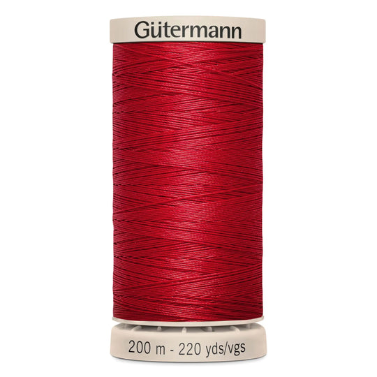 Gutermann Hand Stitching Thread - 100% Cotton Sewing Thread  - 200m/220yds - 2074 - Red