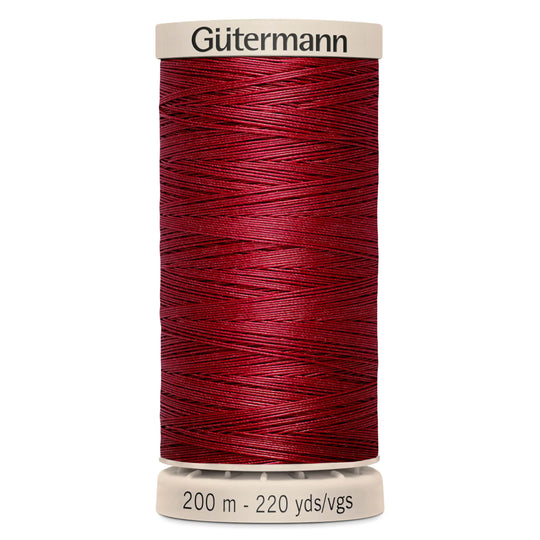 Gutermann Hand Stitching Thread - 100% Cotton Sewing Thread  - 200m/220yds - 2453 - Dark Pink