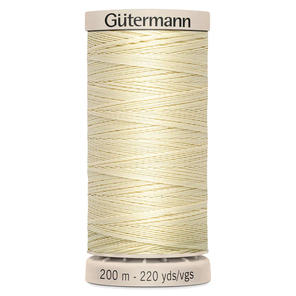 Gutermann Hand Stitching Thread - 100%  Cotton Sewing Thread  - 200m/220yds - 919 - Cream