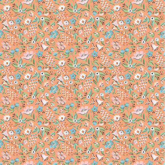Garden Party by Sheri McCulley for Poppie Cotton - Freshly Picked Orange