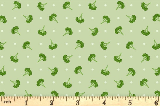The Kitchen Garden Broccoli by Lewis and Irene 100% Cotton Fabric
