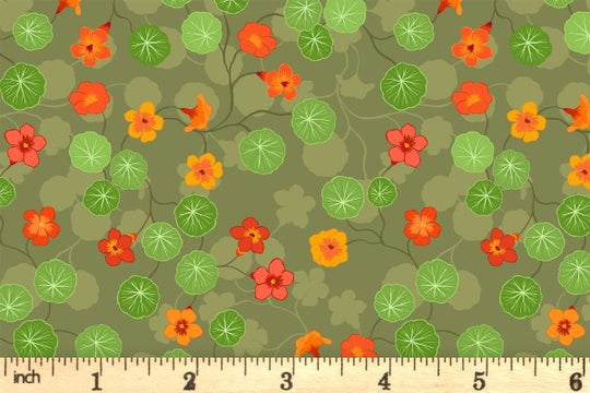 The Kitchen Garden Nasturtium by Lewis and Irene 100% Cotton Fabric