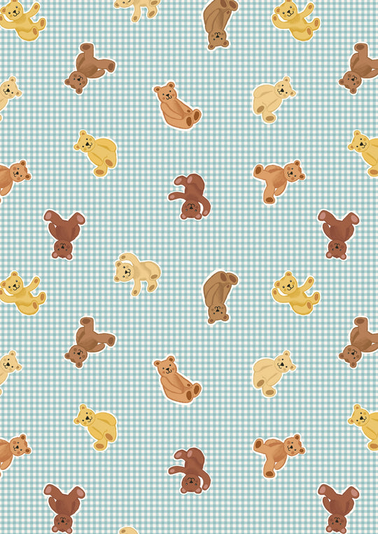 Teddy Bears Picnic - Blue Gingham with Bears