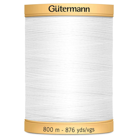 Gutermann Natural Cotton - 800 m/876 yds - 100% cotton - White