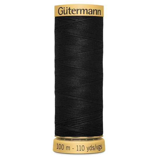 Gutermann Natural Cotton - 100m/110yds - 100% cotton - Black 5201