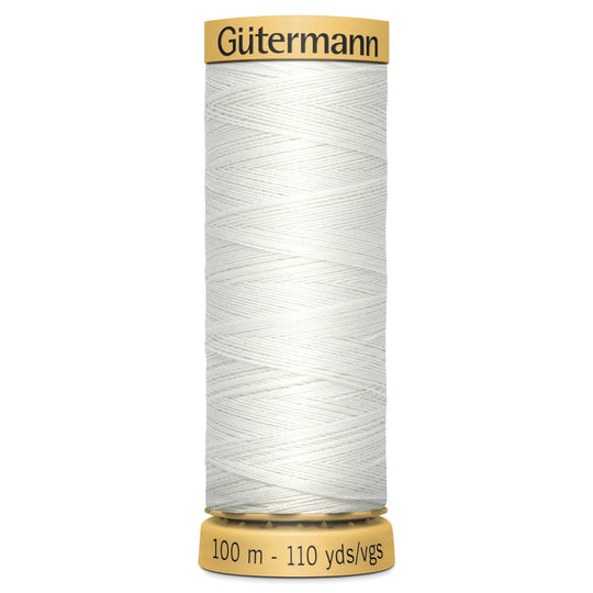 Gutermann Natural Cotton - 100m/110yds - 100% cotton - White 5709