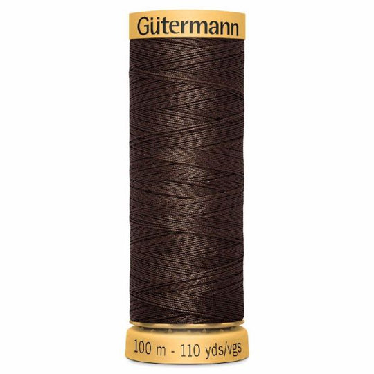 Gutermann Natural Cotton - 100m/110yds - 100% cotton - 1912 - Dark Brown
