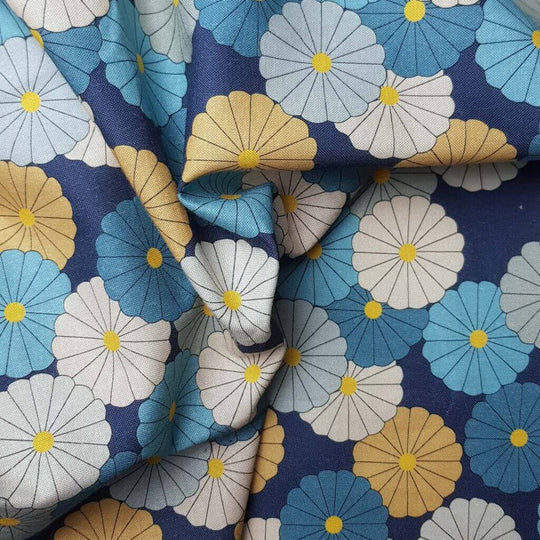 QUILTING COTTON | FLOWEROLLA  - BLUE