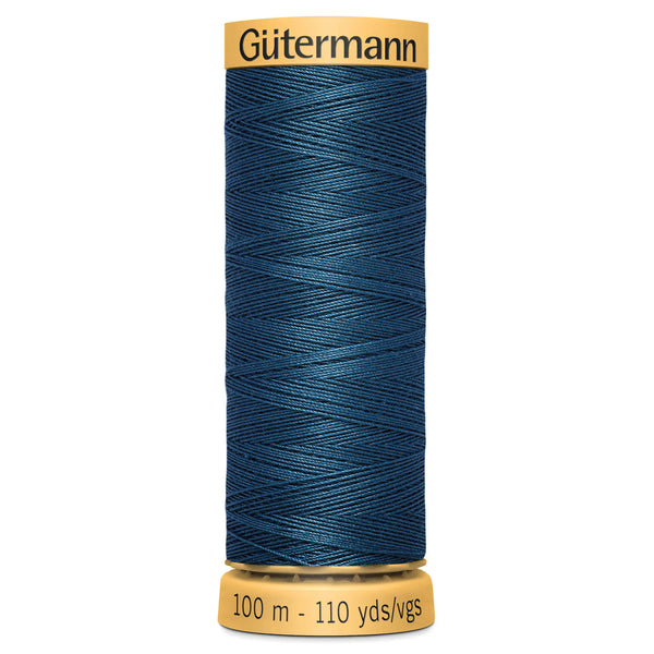 Gutermann Natural Cotton - 100m/110yds - 100% cotton - 7434 - Teal
