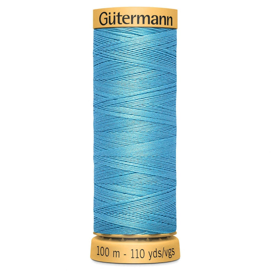 Gutermann Natural Cotton - 100m/110yds - 100% cotton - 7467 - Mid Sky Blue