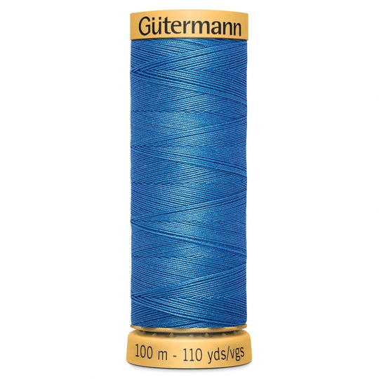 Gutermann Natural Cotton - 100m/110yds - 100% cotton - 7280 - Mid Blue