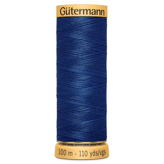 Gutermann Hand Stitching Thread - 100% Cotton Sewing Thread  - 200m/220yds - 5332 - Mid Blue