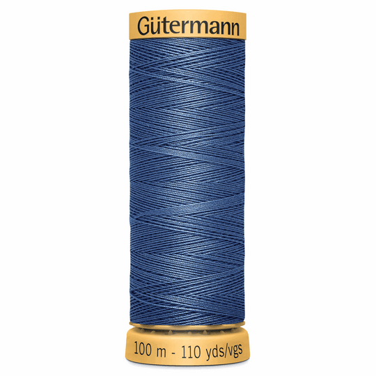 Gutermann Natural Cotton - 100m/110yds - 100% cotton - 5624 - Mid Blue